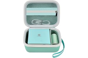 GRAPSA Case for Memoking T02/ for ETIKEZ/for Phomemo M02/ T02/ M02S/ M02 pro/ M02X Inkless Sticker Photo Printer. Portable Printer Storage Holder for Label Maker, Thermal Paper, USB Cable (Box Only)-Green