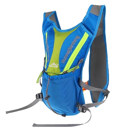 Magideal Sports Hiking Camping Cycling Running Multi-functional Hydration Pack Backpack Vest Water Bladder Bag 1.5L - blue