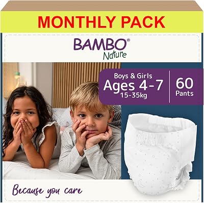 Bambo Nature Dreamy Night Pants 60 Count | Premium Eco Nighttime Pull Up