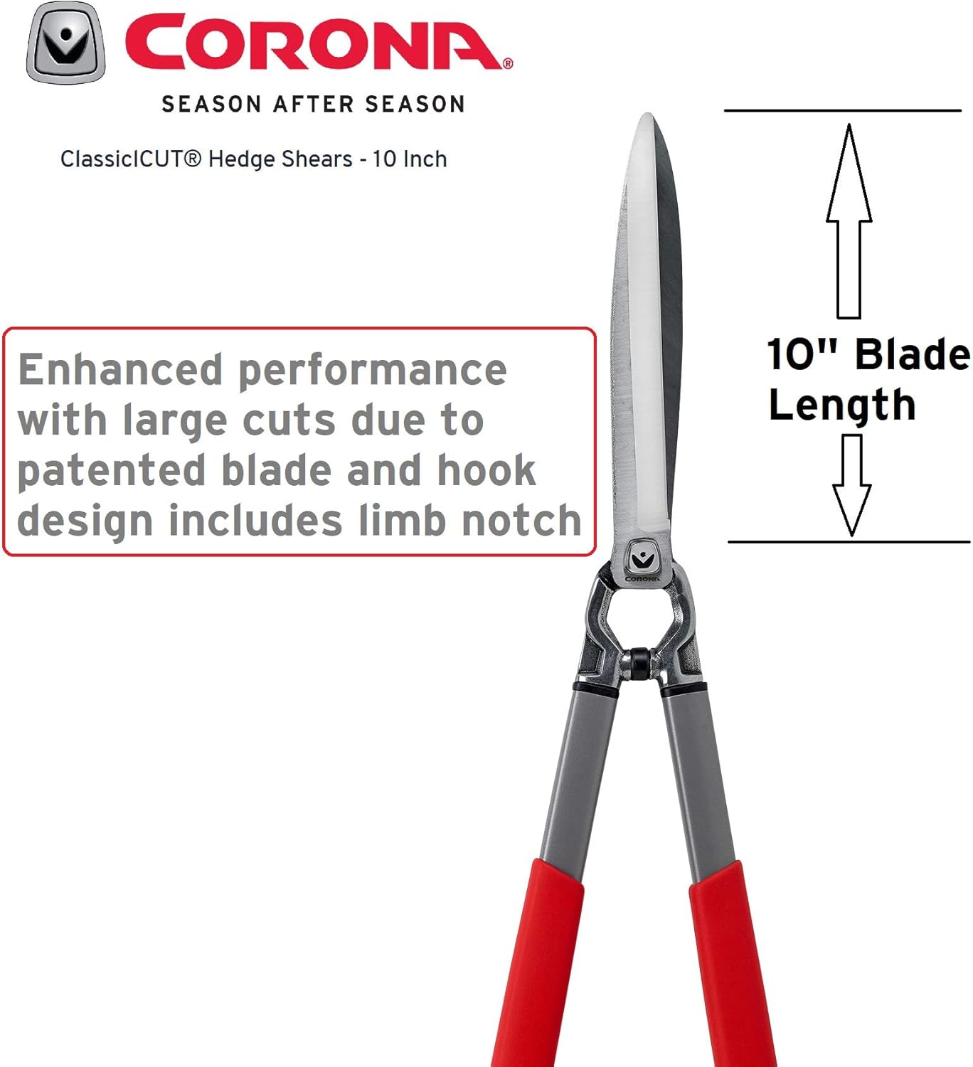 Corona HS15150 ClassicCUT Hedge Shears, 10-Inch, Red : Garden & Outdoor