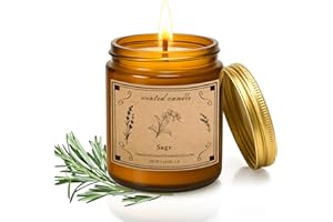 POOTES Sage Candles for Cleansing, 16oz Large Jar White Scented Candle, Over 100 Hours of Burn Time, Ideal for Home Decor and Gift