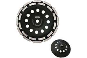 ORIXTREME 7 Inch Double Row Diamond Cup Wheel for Grinding and Cleaning Surface Stone Concrete Granite Marble Masonry Brick with 5/8-11 Threaded Angle Grinder Wheels Cup