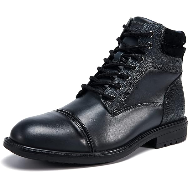 Amazon.com | Men's Mid-Cut Boots Fashion Retro Lace-up Comfortable