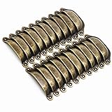 WEICHUAN 20PCS Antique Bronze Iron Drawer Knobs
