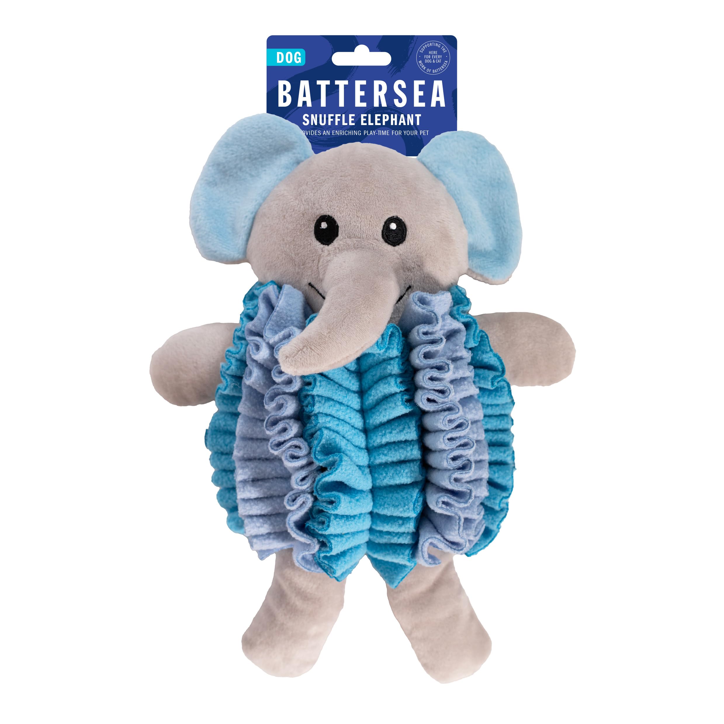 Battersea Rosewood Snuffle Elephant Plush Dog Toy, Soft Enriching Dog Toy, Squeaky Soft With Enriching Experience, 20cm x 26cm