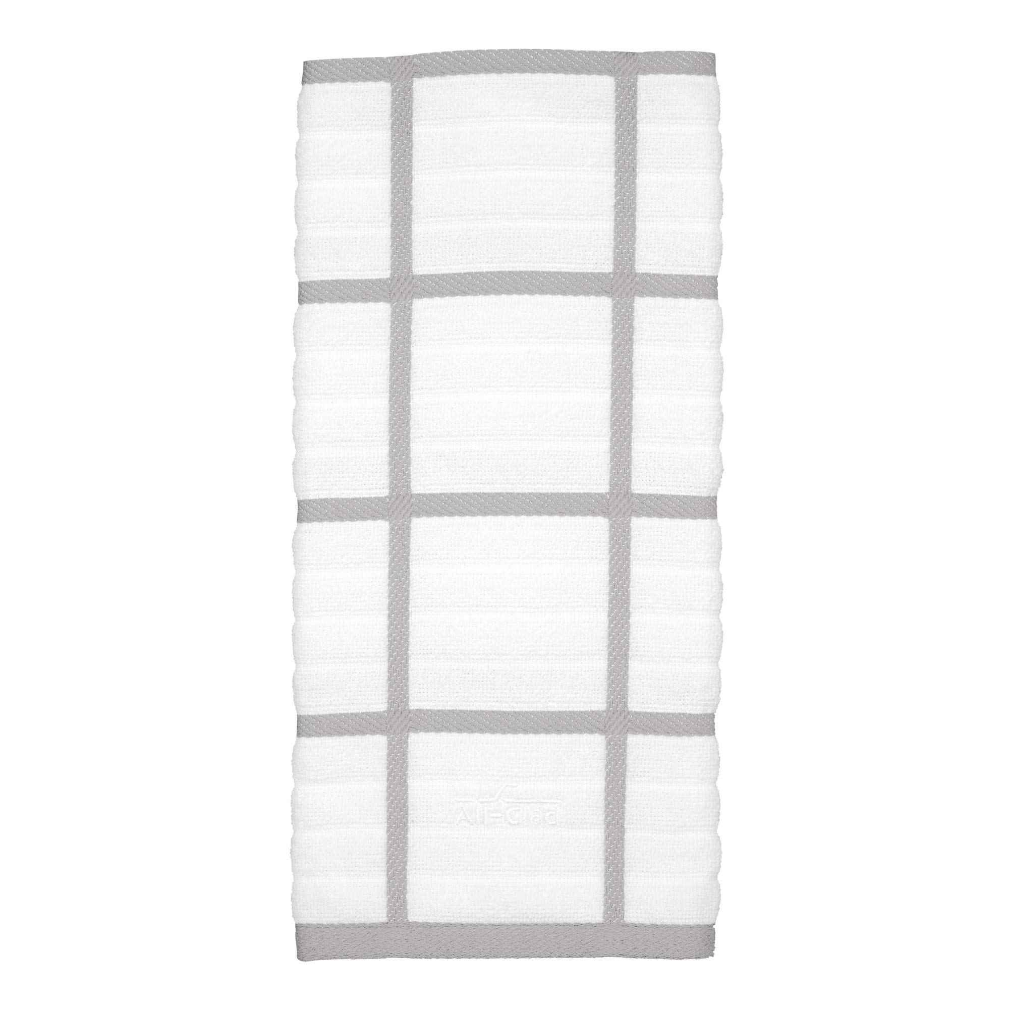 All-CladChecked Kitchen Towel: Highly Absorbent, Super Soft Long Lasting - 100% Cotton, 17"x30" Tea Towel for Cleaning & Drying Dishes, Pans, Glassware, or Countertops, (1-Pack), Titanium Gray