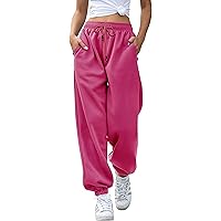 HeSaYep Fleece Lined Sweatpants Women Wide Leg Baggy Sweat Pants Straight Leg Drawstring Waisted Sherpa Sweatpants With Pockets White S - View #9