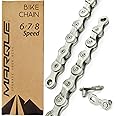 MARQUE 6/7/8 Speed Bike Chain - Bicycle Chain for Road & Mountain Bike, Quick Link Included for Easy Installation, 1/2 x 3/32 inch, 116 Links - MTB Chains Replacement (1 Set, 6/7/8 Speed Chain)