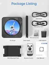 Arafuna Portable Bluetooth CD Player w/ FM Radio, Speakers, Remote, AUX, USB - view 8