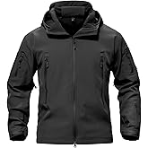 TACVASEN Men's Special Ops Military Tactical Soft Shell Winter Warm Fleece Lined Jacket Rain Hood Coat Hiking Snowboard