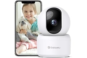 GALAYOU Indoor Security Camera 2K, Pet Camera, 360 Degree WiFi Home Security Camera for Baby/Elder/Nanny with Night Vision, Siren, 24/7 SD Card Storage, Works with Alexa and Google Assistant G2