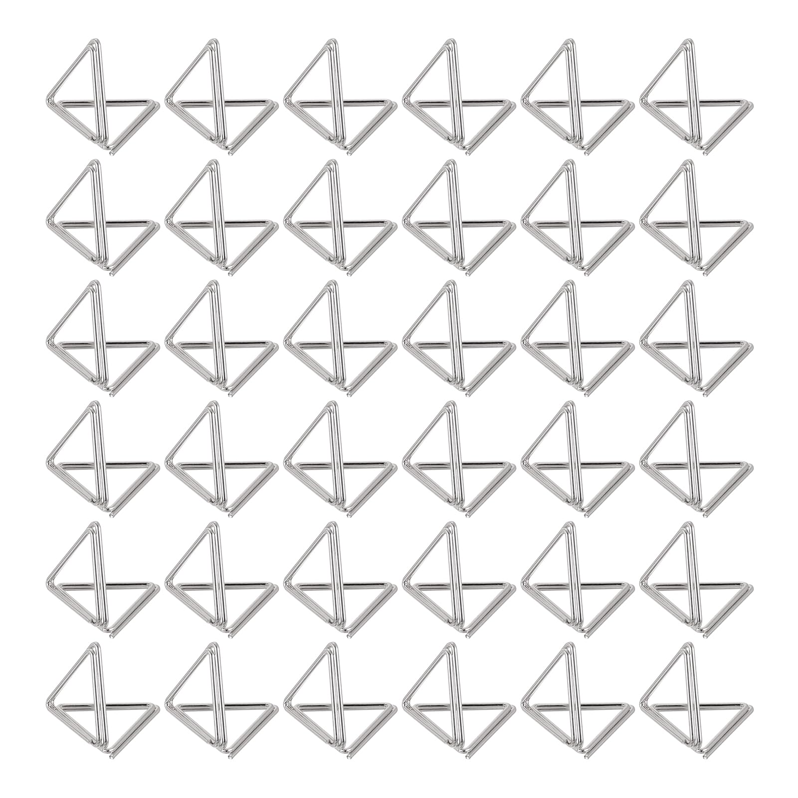Uxcell 100Pcs Triangle Shape Table Number Holders Mini Place Card Holders Carbon Steel Picture Holders for Tables Centerpieces, Wedding Reception, Parties, Banquets, Silvery