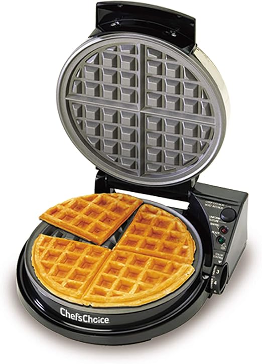 Amazon Com Chef Schoice Wafflepro Taste And Texture Select Nonstick Classic Belgian Waffle Maker With Unique Quad Baking System Easy To Clean 4 Slice Daa Belgian Waffle Irons Kitchen Dining