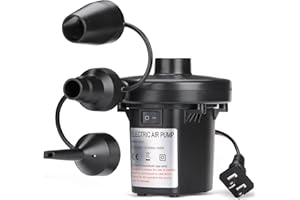 InflateBeasts Electric Air Pump for Pool Inflatable, AC/110V 130w - Quick Fill Air Bed Pump with 3 Nozzles, Air Mattress Pump inflator for Swimming Ring for Outdoor Camping, Inflatable Cushion