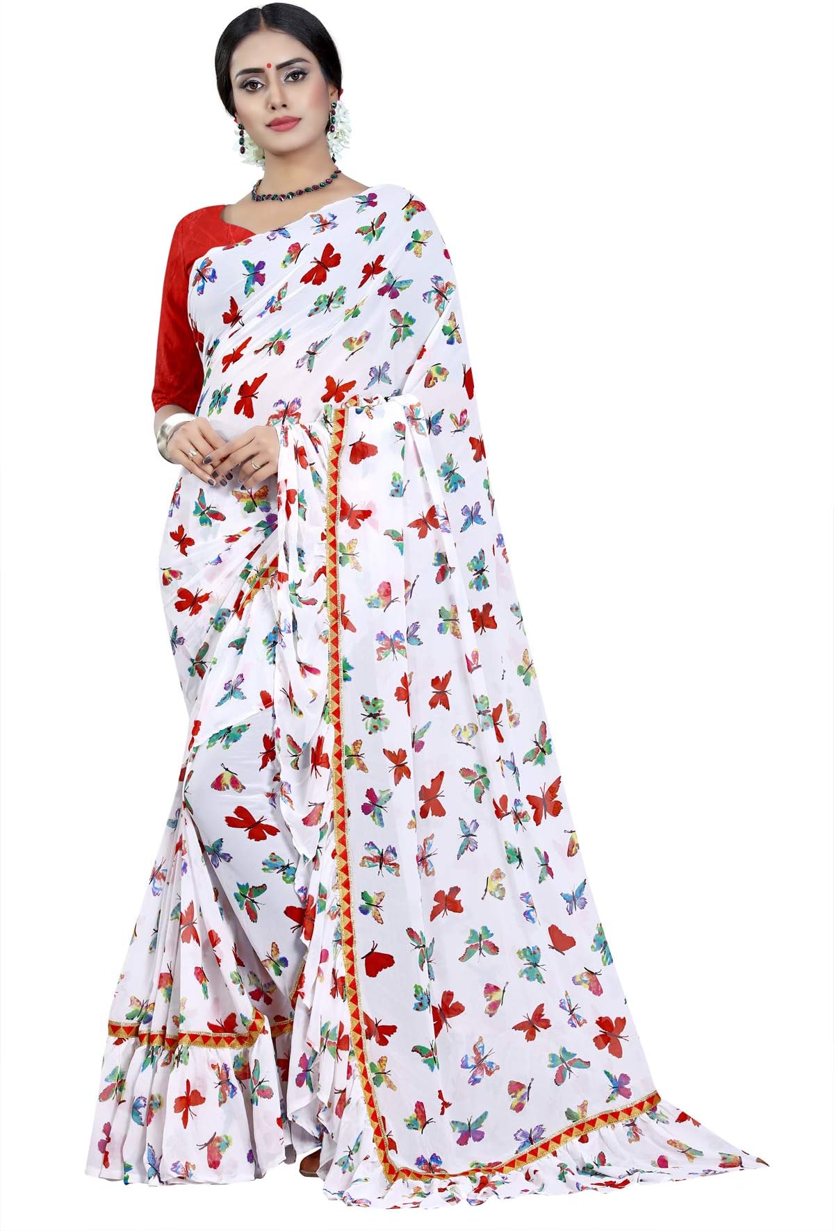 SugathariGeorgette Saree