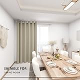 Deconovo Door Curtain Thermal Wide Width Ring Top 80 x 84 Beige 1 Panel view 8