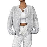 GORGLITTER Women's Button Up Knit Cardigan Open Front Casual Dressy Fall Trendy 2025 Cute Long Sleeve Sweater