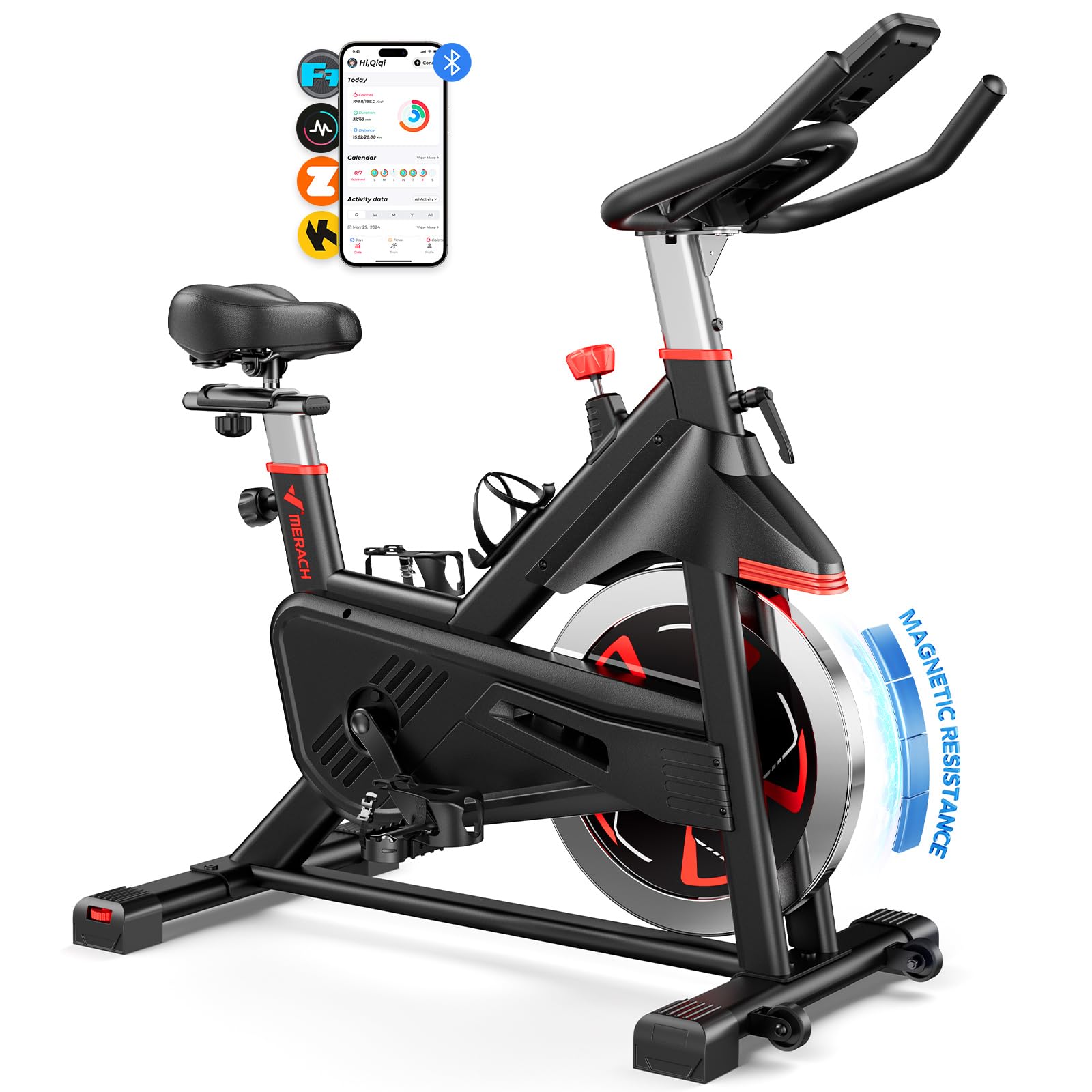 Photo 1 of ***FACTORY SEALED***MERACH Exercise Bike, Indoor Cycling Bike Brake Pad, Magnetic Stationary Bike with Exclusive App, 300lbs Cycle Bike with Comfortable Bike Seat Cushion and Tablet Mount for Home Weight Loss