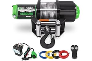 STEGODON 4500 lb Winch 12V Waterproof Electric Winch,ATV/UTV Winch with Steel Cable Winch with Wireless Remote and Roller Fairlead