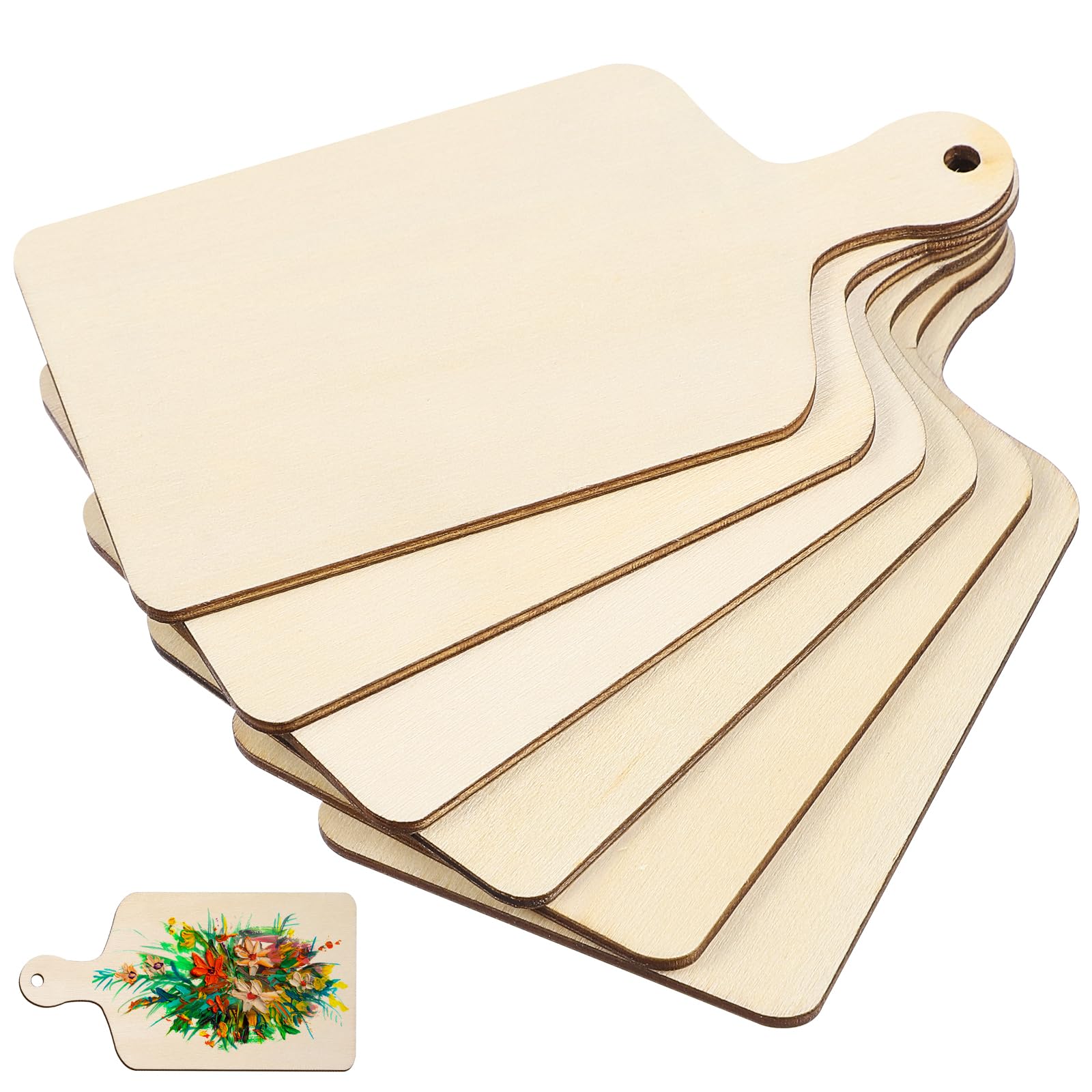 Operitacx 12 Pcs Mini Wooden Cutting Boards 4.72X2.36In Unfinished DIY Chopping Trays for Crafting Charcuterie Serving Cheese Meat Fruit