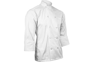 ChefsCloset white Long Sleeve Button Chef Coat/Jacket - Unisex - Large