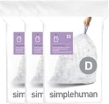simplehuman CW0278 Code D Custom Fit Bin Liners 3 Pack 60 Total