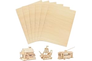 6 Pcs Basswood Sheets for Cricut Maker, 300x200x1.5mm Thin Plywood Sheets Balsa Wood Sheets Unfinished Cricut Wood Sheet for 