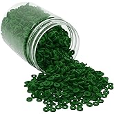 Mandala Crafts 6mm Dark Green Heishi Beads – 3000 Flat Polymer Clay Disc Beads for Adult Jewelry Making Round Spacers, Necklaces and Bracelet Making