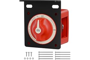Battery Disconnect Switch with Mounting Bracket, 12-48V Heavy Duty Battery Cut Off Switch, Waterproof Marine Battery Isolator