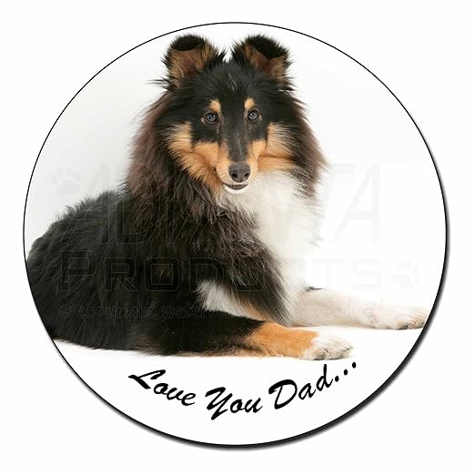 Tri - Col perro de Sheltie Love You Dad Imán de nevera animales ...