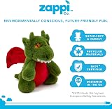 Zappi Co Ultra Soft Green Dragon Plush Toy 21cm Recycled Fill view 3