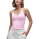 CRZ YOGA Butterluxe Soft Double Lined V Neck Tank Tops for Women - Yoga Casual Camisole Racerback Tight Sleeveless Shirt