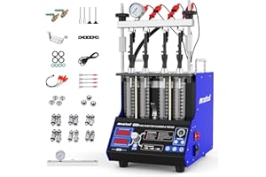 MR CARTOOL V209 Fuel Injector Cleaner Machine, 110V 4-Cylinders Heated Ultrasonic Injector Cleaner Kit with 10 Functions, Gasoline Fuel Injector Tester for Car Motorcycle GDI/EFI/FSI Injectors