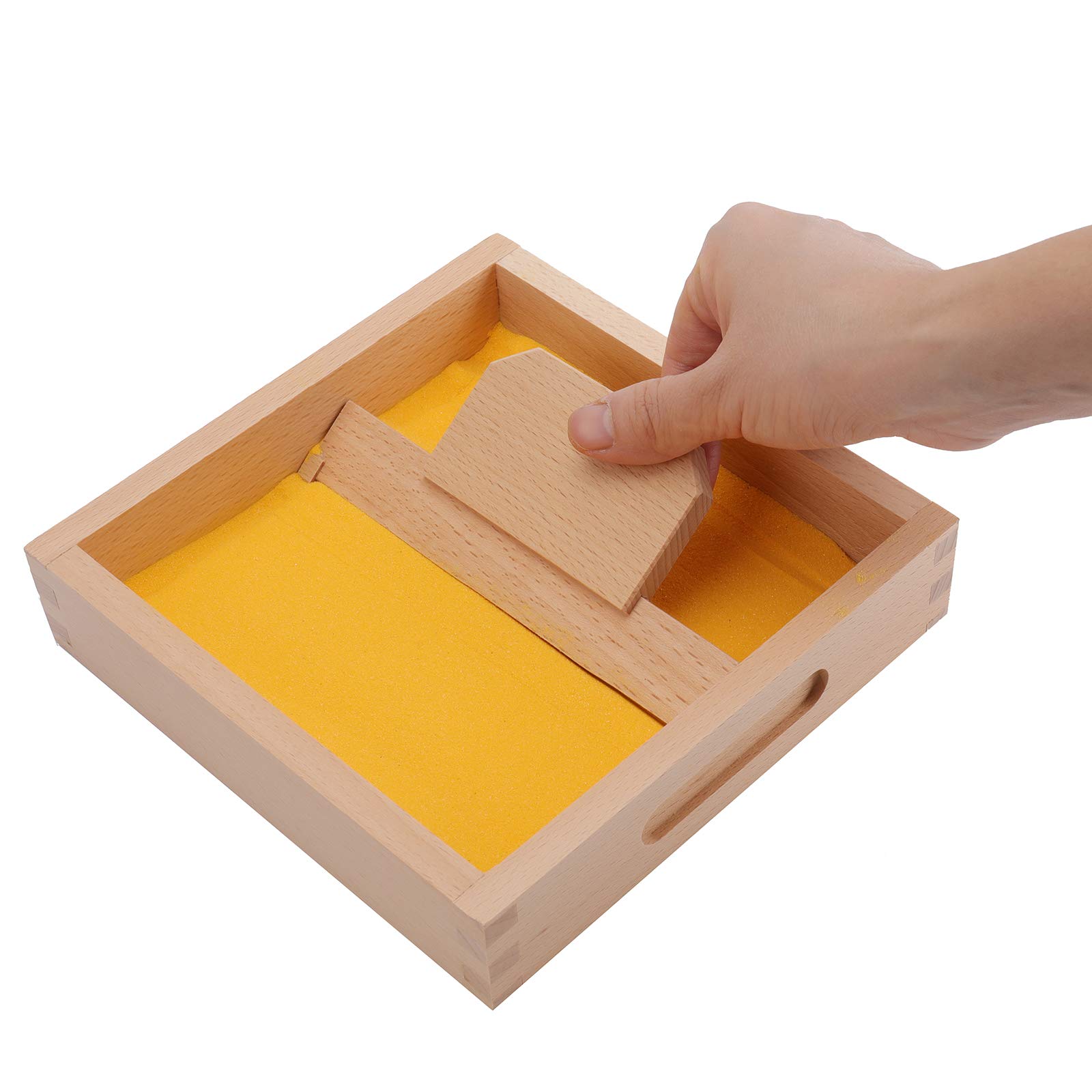 Suwimut Montessori Sand Tray, Montessori Letter Formation Sand Box Toys Writing Tray with Wooden Pen for Kids Writing Letters and Numbers, Gifts for Preschool Kids