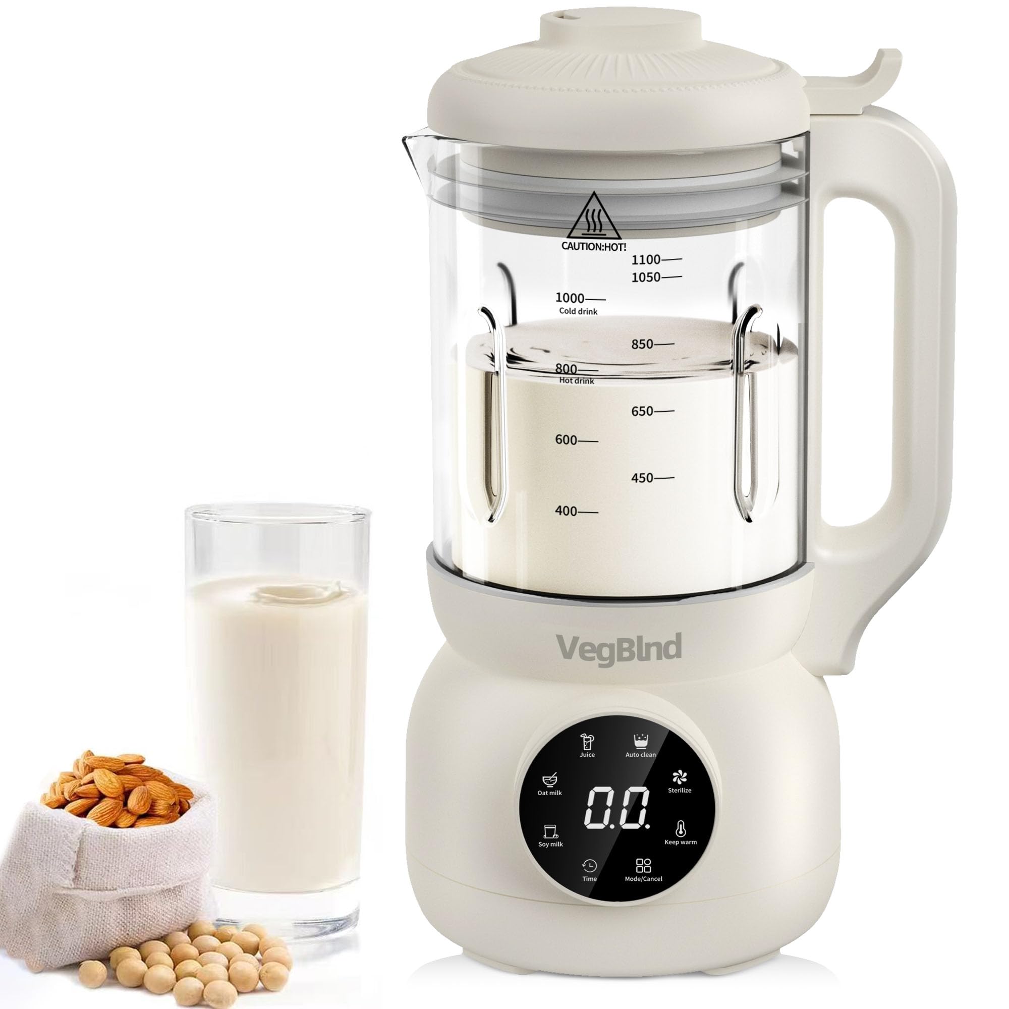 Photo 1 of 40oz Nut Milk Maker Machine,Automatic Soy Milk Maker with 12-Blade Grinder, LED Touch Screen Plant-Based Milk Machine for Almond,Oat & Soy, 12H Timer, Keep Warm & Self-Cleaning