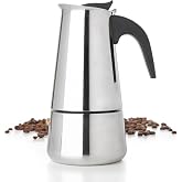 Mixpresso 9 Cup Greca Moka Pot, Stainless Steel Stovetop Espresso Maker | 15oz/450ml Italian stovetop coffee maker with classic percolator design, ideal for preparing coffee at home or while camping