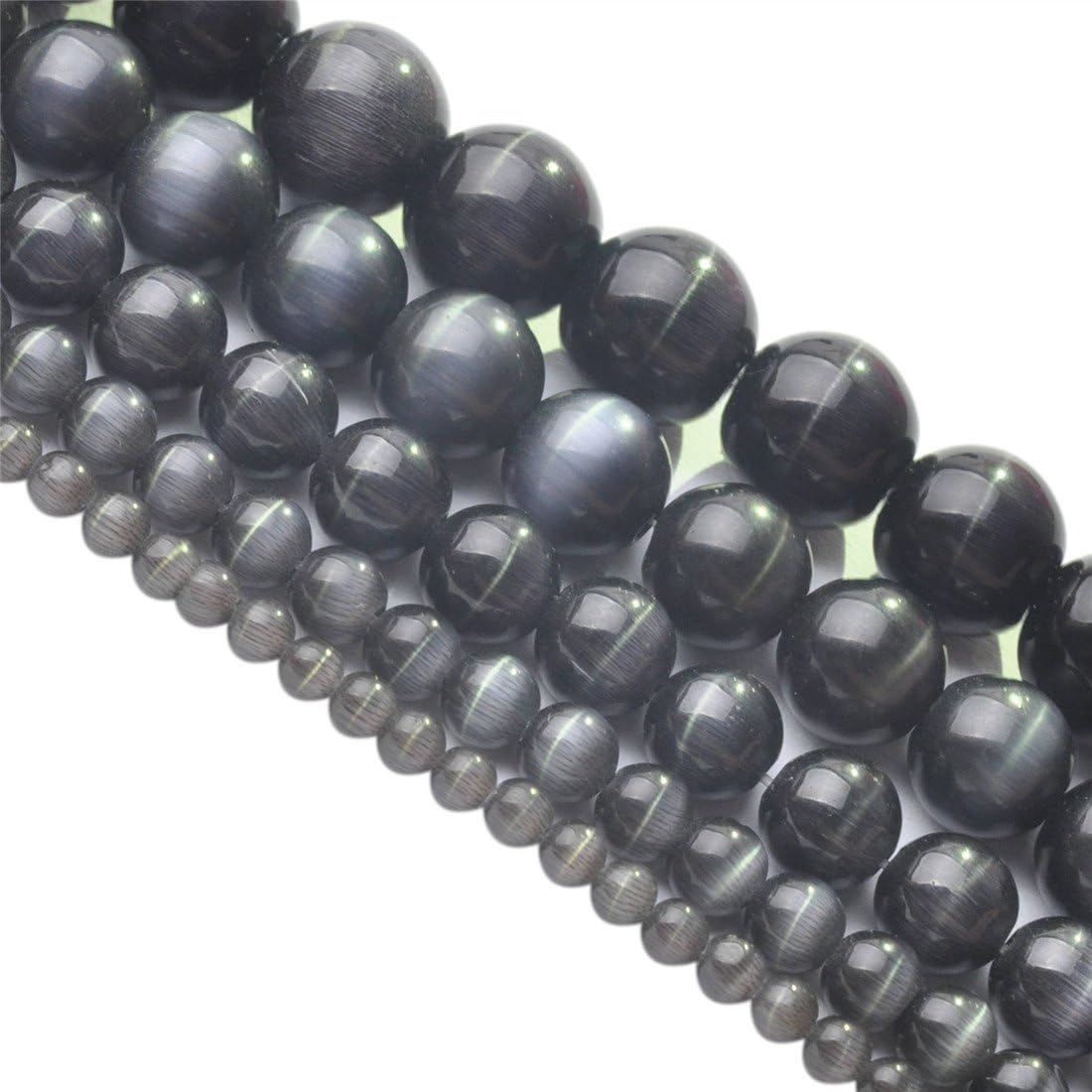 leatural Natural Black Stone Agate Gemstone Qleattyer Black Smooth Polish Onyx Agate Round Loose Beads 8mm Strand for Jewelry Making