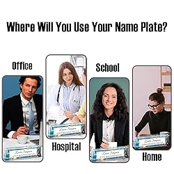 HETOOSHI Name Plate for Desk, Desk Double sided