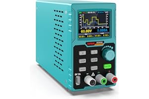 Kiprim Programmable DC Power Supply (0-60 V 0-5 A) 110V Input High Precision 4-Digit Multiple Protection with PC Software and USB Charging