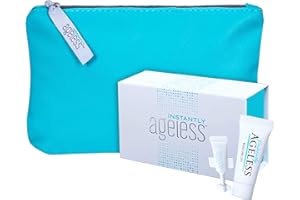 Instantly Ageless - Instant Face Lift Cream - Skin Care for Anti Aging face cream - Instant Under Eye Bags Remover - Facelift in a Box of 25 Vials with Makeup Bag