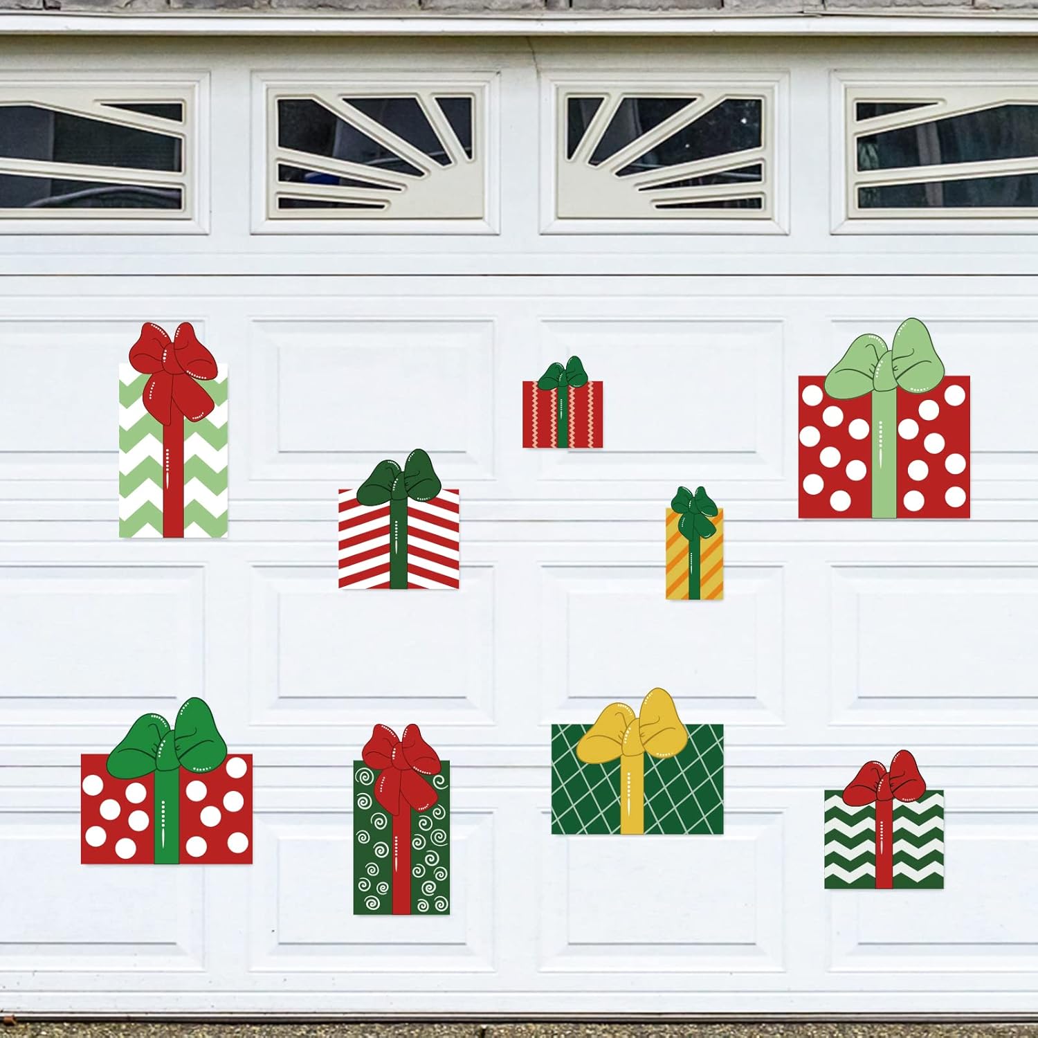 Garage Door Decorations - Whaline Christmas Garage Door Magnets Box Magnet Decoration Holiday Refrigerator Stickers Car Door Decals for Xmas Party Supplies Indoor Outdoor Home Decor