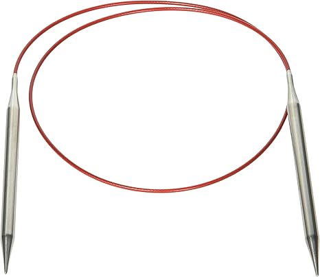Amazon Com Agujas Circulares Para Tejer De Acero Inoxidable Chiaogoo Con Cordon Rojo De 40 Pulgadas Home Kitchen