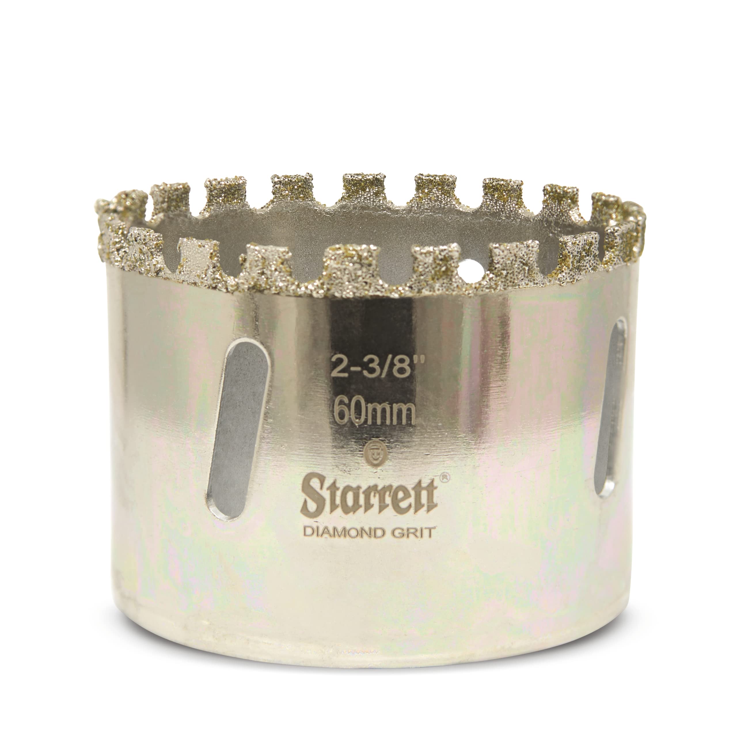 Starrett Diamond Grit Hole Saw - D0238 Ceramic and Tile Drill Cutter - For Brick Glass Marble Slate Stone Porcelain - 60mm (2.3/8 inch)