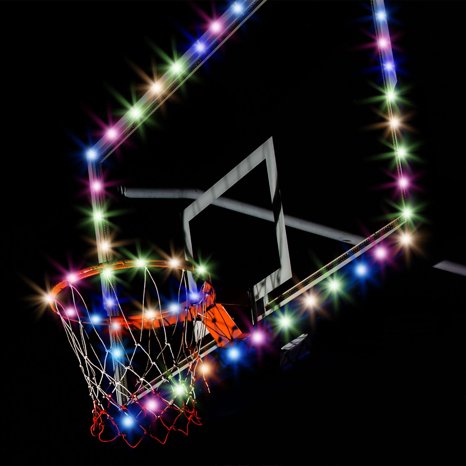 Patikil LED Basketball Hoop Light Set - Rim & Backboard Light, Remote Control, Glow in The Dark Nightlight