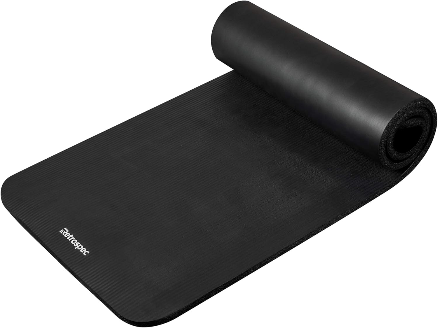 Retrospec Solana Yoga Mat 1" Thick w/Nylon Strap for Men & Women - Non Slip Excercise Mat for Yoga, Black, 1 inch (3393) : Sports & Outdoors