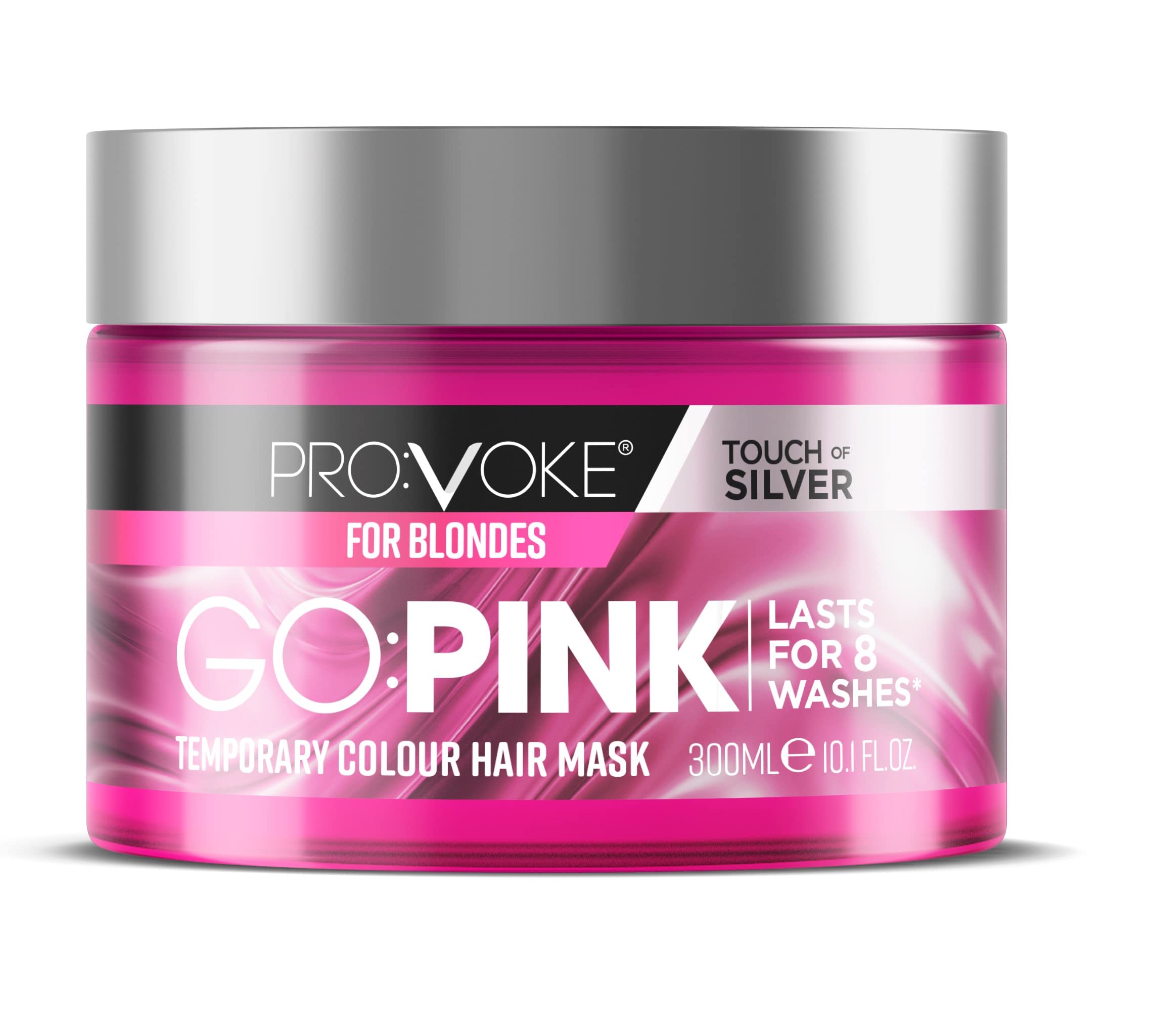 PROVOKE Go Pink Temporary Colour Hair Mask 300 ml, NEW Go Pink Without Commitment Lasts 8 Washes, Keratin Enriched Formula