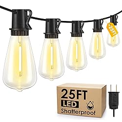 Larkvue 25FT Outdoor String Lights, Patio Lights