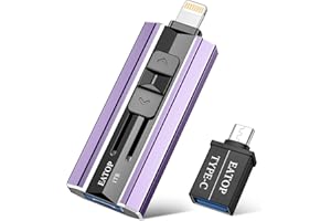 EATOP USB Flash Drive 1TB iPhone Memory Stick Storage for Photos and Videos, Flash Thumb Drive Compatible with iPad Android and Computers (Purple)