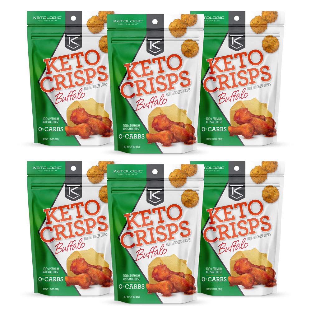 KetoLogic Keto Crisps LowCarb, OvenBaked, GlutenFree, 100 Natural Cheese Snacks