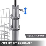 VEVOR Adjustable Height Lab Medical Cart Rolling Trolley w/ Basket 33lbs view 3